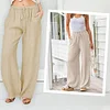 Gioiacombo&trade; Nuovi pantaloni casual larghi in cotone e lino da donna