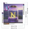 Diamond Painting -DIY Round Drill Butterfly Letter N(40x40cm)