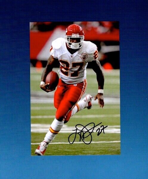 Larry Johnson Autographed Photo Poster painting Kansas City Chiefs NFL Penn State 4x6 (Original)