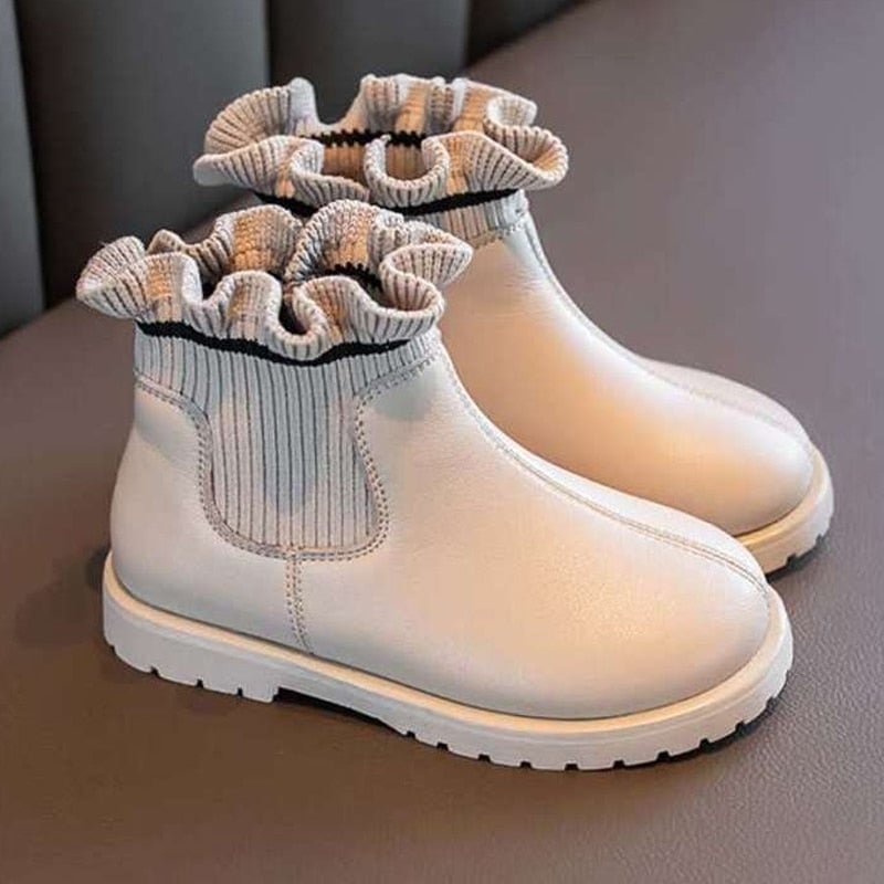 Girls Martin Boots Kids Winter Shoes New Princess Snow Boots Children Short Boots Baby Winter Boots Toddler Warm Shoes