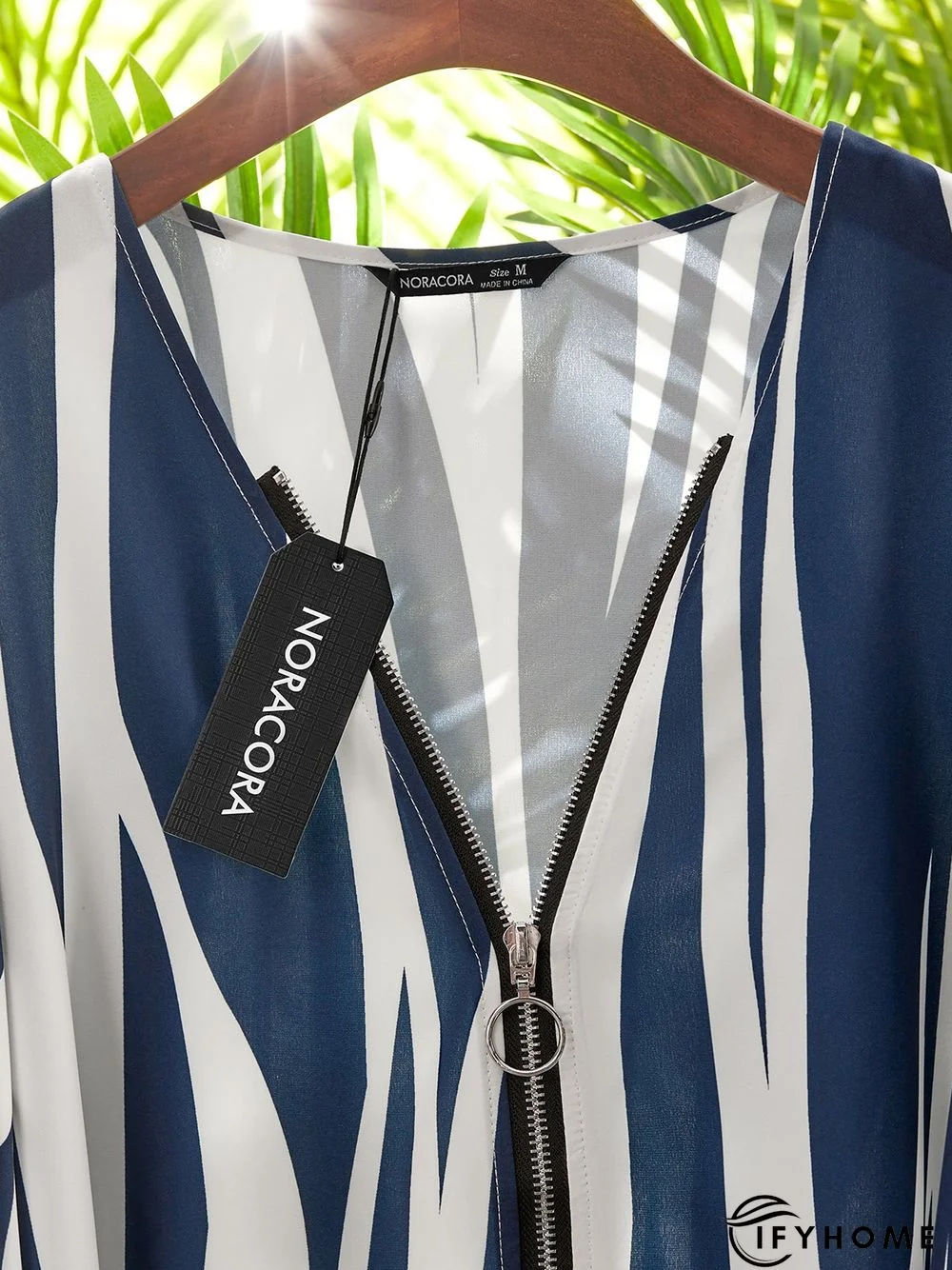 Striped Casual V Neck Short Sleeve Top | IFYHOME