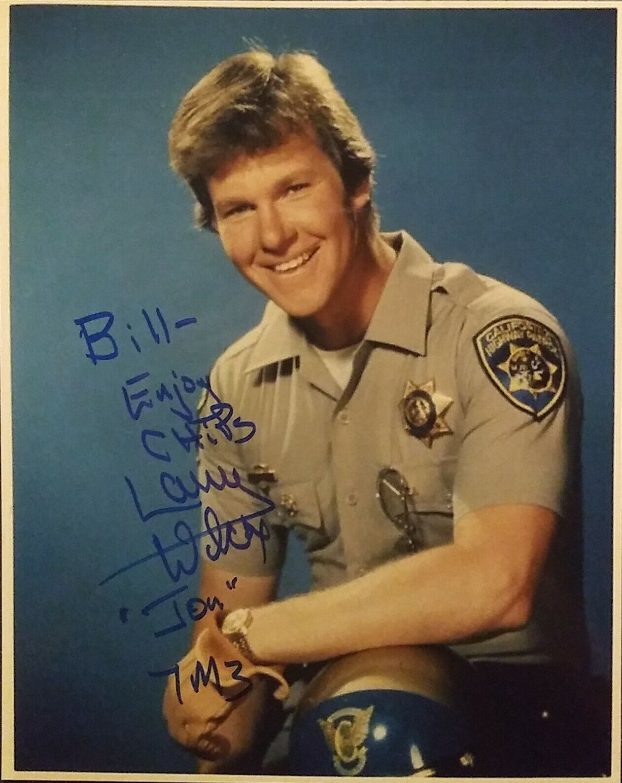 Larry Wilcox - chips - signed 8 x 10 COA