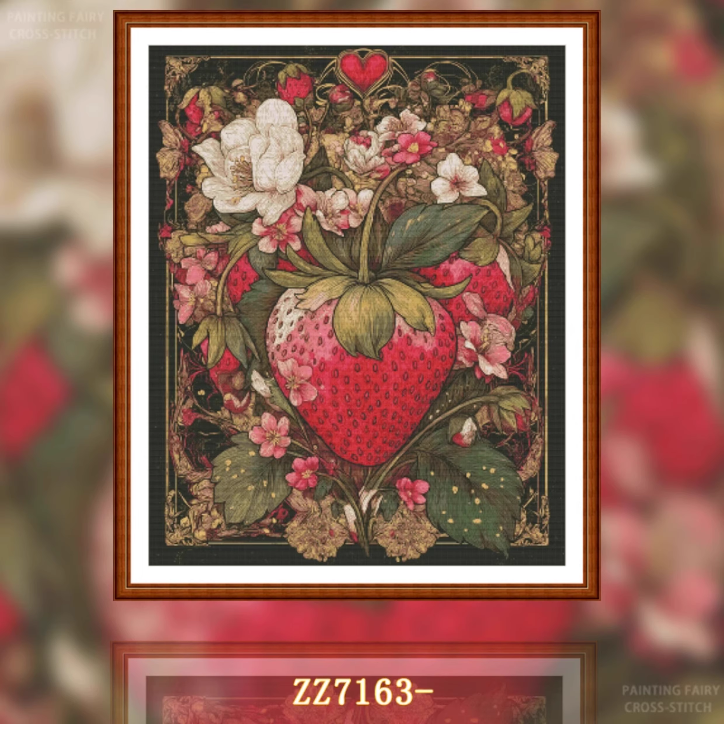 【ZZ7163- Heart of Strawberries】 Painting Fairy Cross Stitch