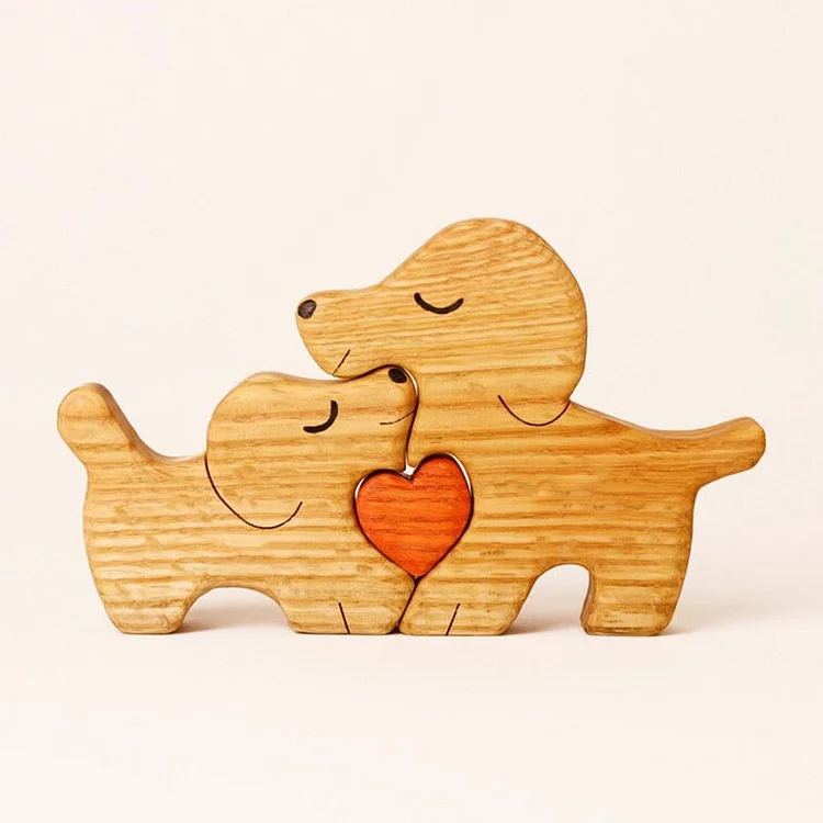 Wood Carving- Couple Dogs