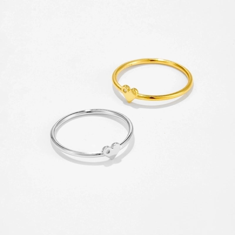 18K Gold Plated White Gold Plated 925 Sterling Silver Zircon Solid Color Rings