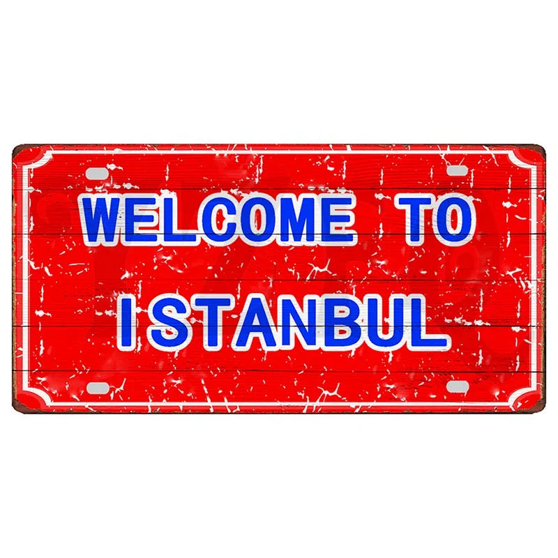 Athvotar 】Istanbul Turkey Travel City Metal Sign License Plate For Wall Restaurant Bar Craft Home Decor 30X15CM DC-1612A