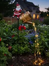 Christmas Santa Solar Kettle Lights Solar Watering Can Lights Outdoor Decoration