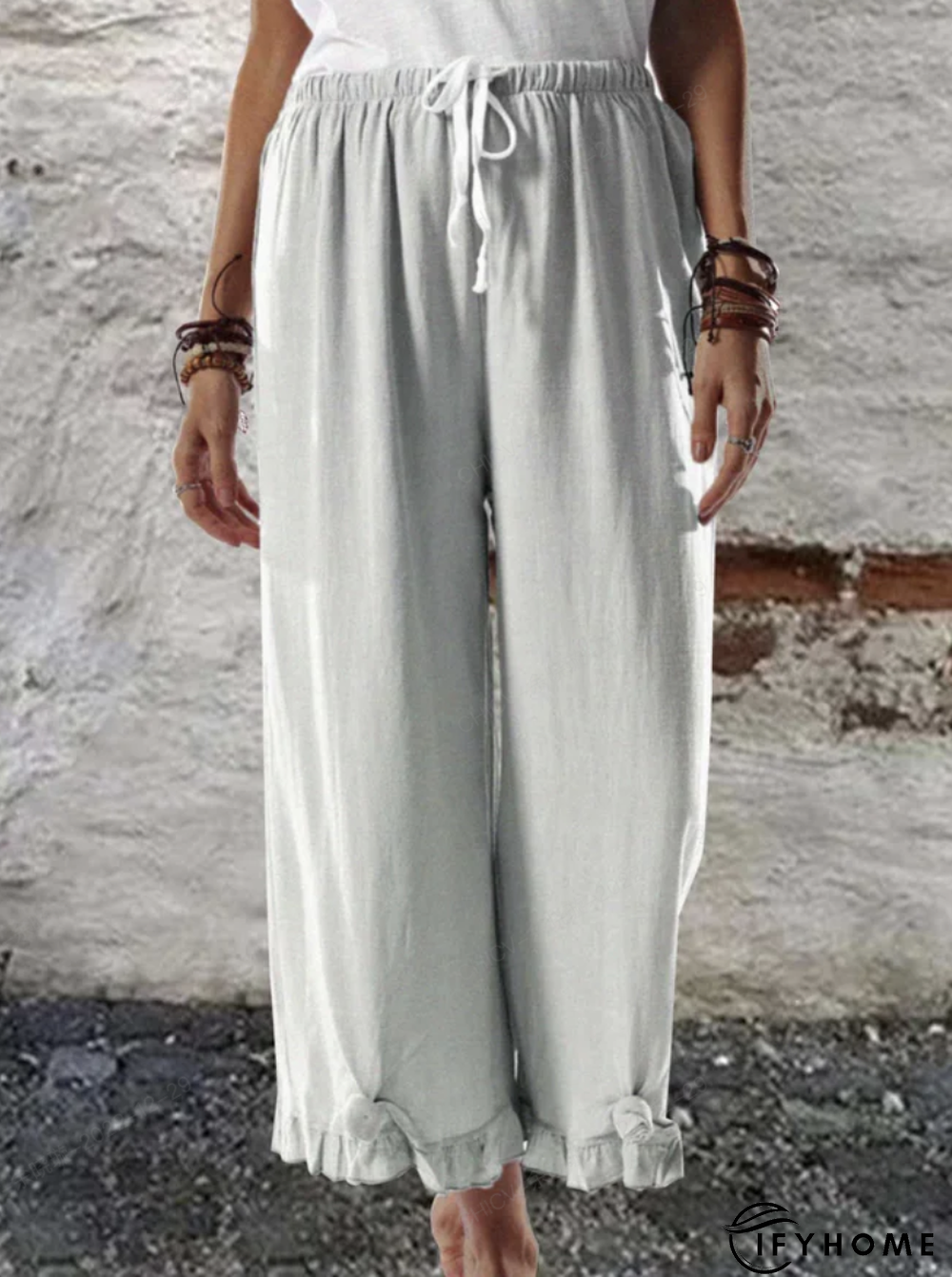 Gray Vintage Cotton Shift Pants | IFYHOME
