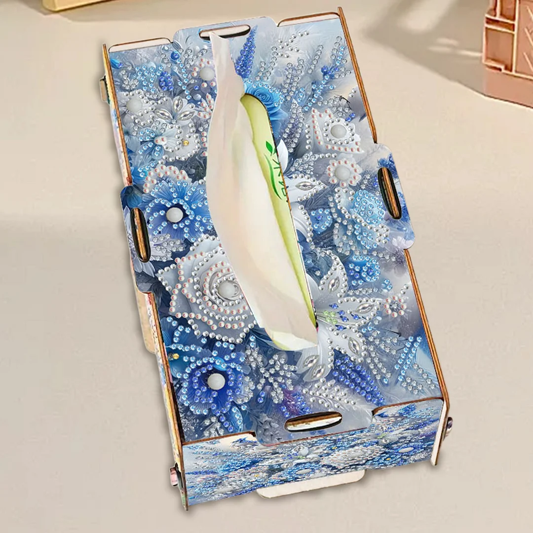 Flower DIY Diamond Art Paper Towel Holder for Home and Office Decoration