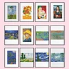 12pcs Famous Painting 5D DIY Square Drill Diamond Painting Kits for Adults Beginners Home Decor Diamonds Paintings Gem Art 5.91x7.09in