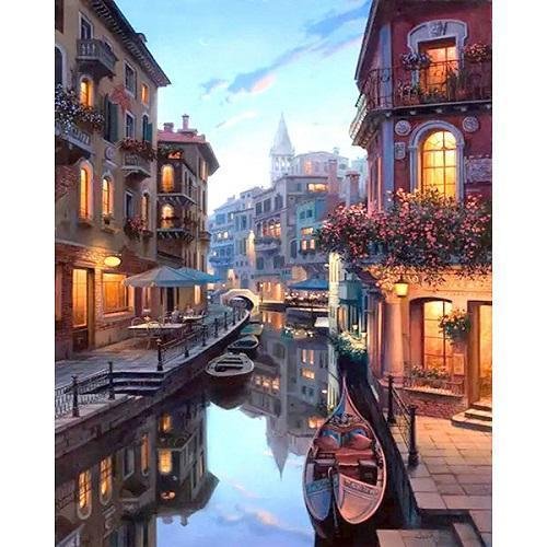 Landscape Venice Paint By Numbers Kits UK With Frame PH9448