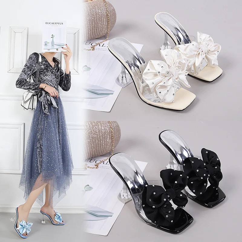 Wongn Wongn New Fashion Open-Toe Slippers With High-Heeled Heels Flowers
