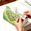 (24cm)Diamond Art Tissue Box Cover DIY PU Desktop(Heart-shaped white daisies)
