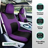 FH Group Full Set Car Seat Covers Cloth, Universal Fit combo, Set with Steering Wheel Cover and Seat Belt Pad fits Most Cars, SUVs, Trucks Purple