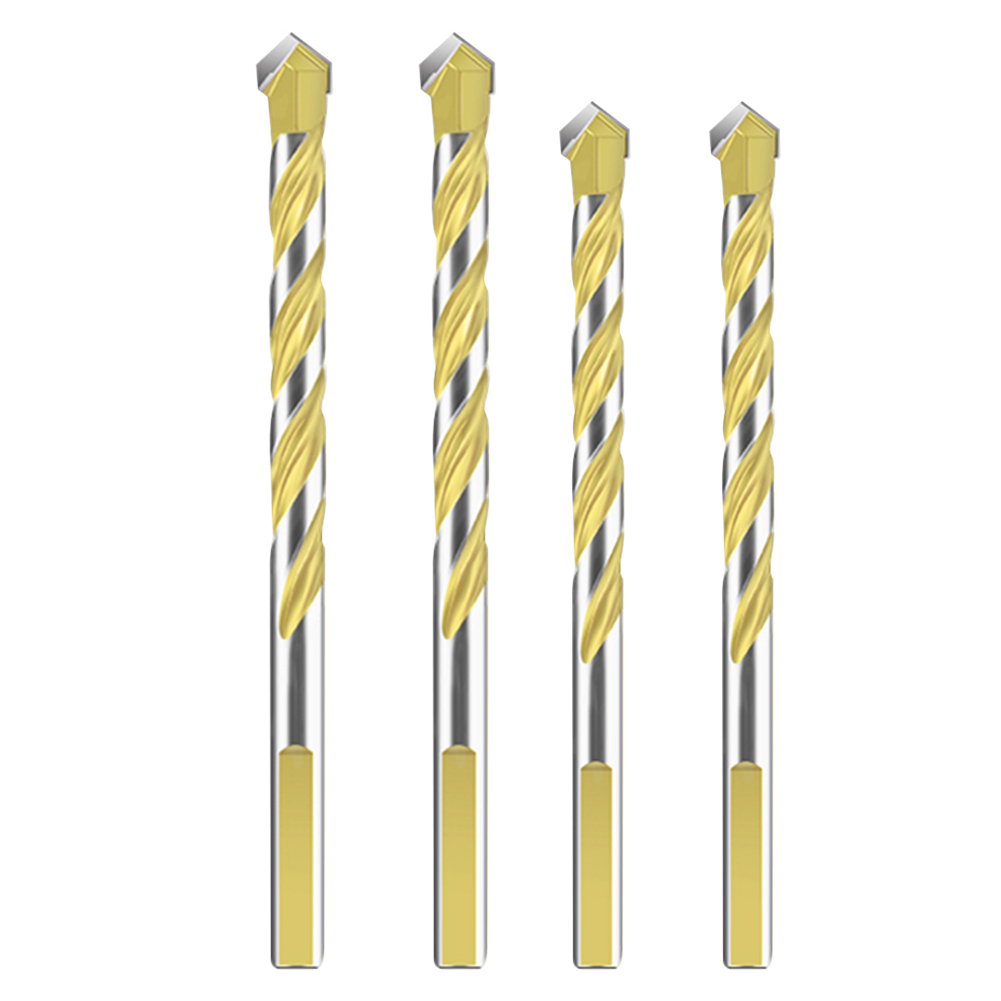 

4pcs Triangle Twist Drill Bit Concrete Glass Ceramics Marble Drilling Tool, 6+6+8+8, 501 Original