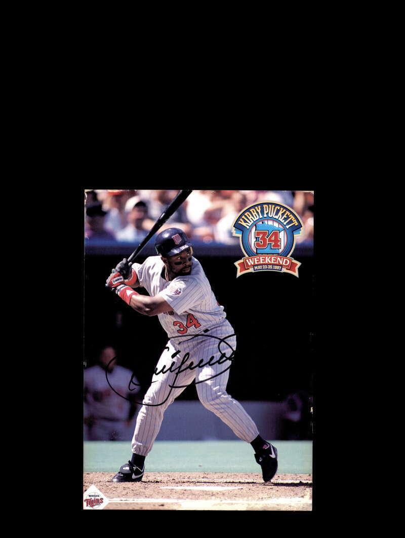 Kirby Puckett PSA DNA Coa Hand Signed 5x7 Twins Team Issue Photo Poster painting Autograph