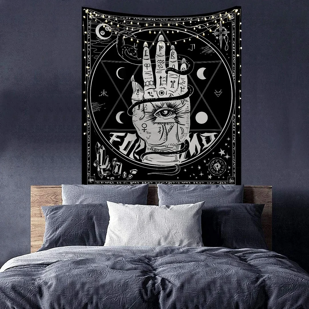 Dropshipping Tarot White Black Sun And Moon Wall Hanging Tapestry Gossip Hippie Rugs Dorm Decor Mandala Bedspread Bedroom Decor