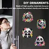 (US Local)6Pcs Acrylic 2D Flat Pandas Diamond Painting Fridge Magnet for Fridge Whiteboard