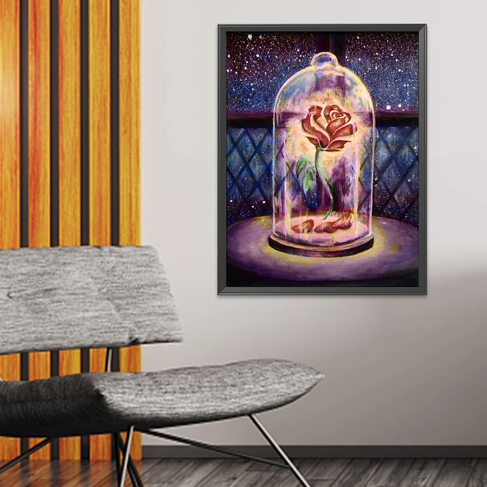 11ct Stamped Cross Stitch - Rose in Glass(35*48cm)