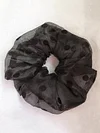 Gauze Polka Dot Ponytail Holder Headwear