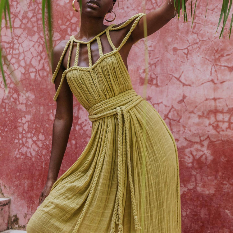Off Shoulder Halter Maxi Dress