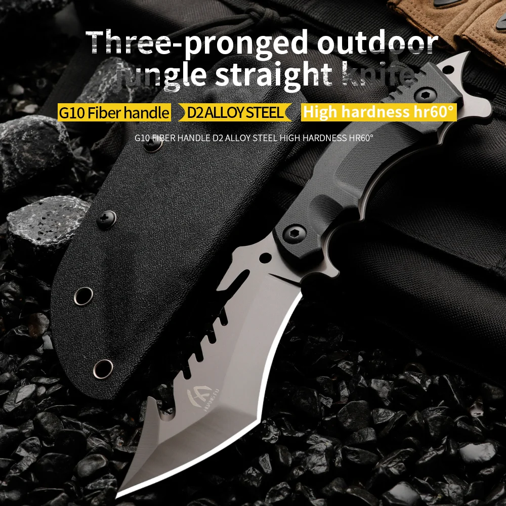 Multifunctional G10 Handle Tactical Scabbard Fixed Blade Camping Knife for Fishing Survival & Hunting Tools