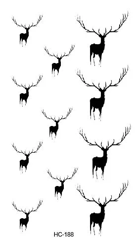 25 Different Waterproof Temporary Tattoo Stickers Fawn Deer Head Fake Tatto Geometric Animal Flash Hand Tatoo For Women Men