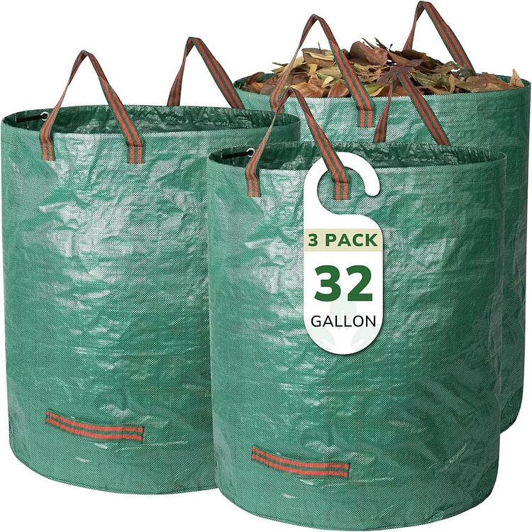 3 Packs Gallon Reusable Yard Reinforced Handles Waste Bags