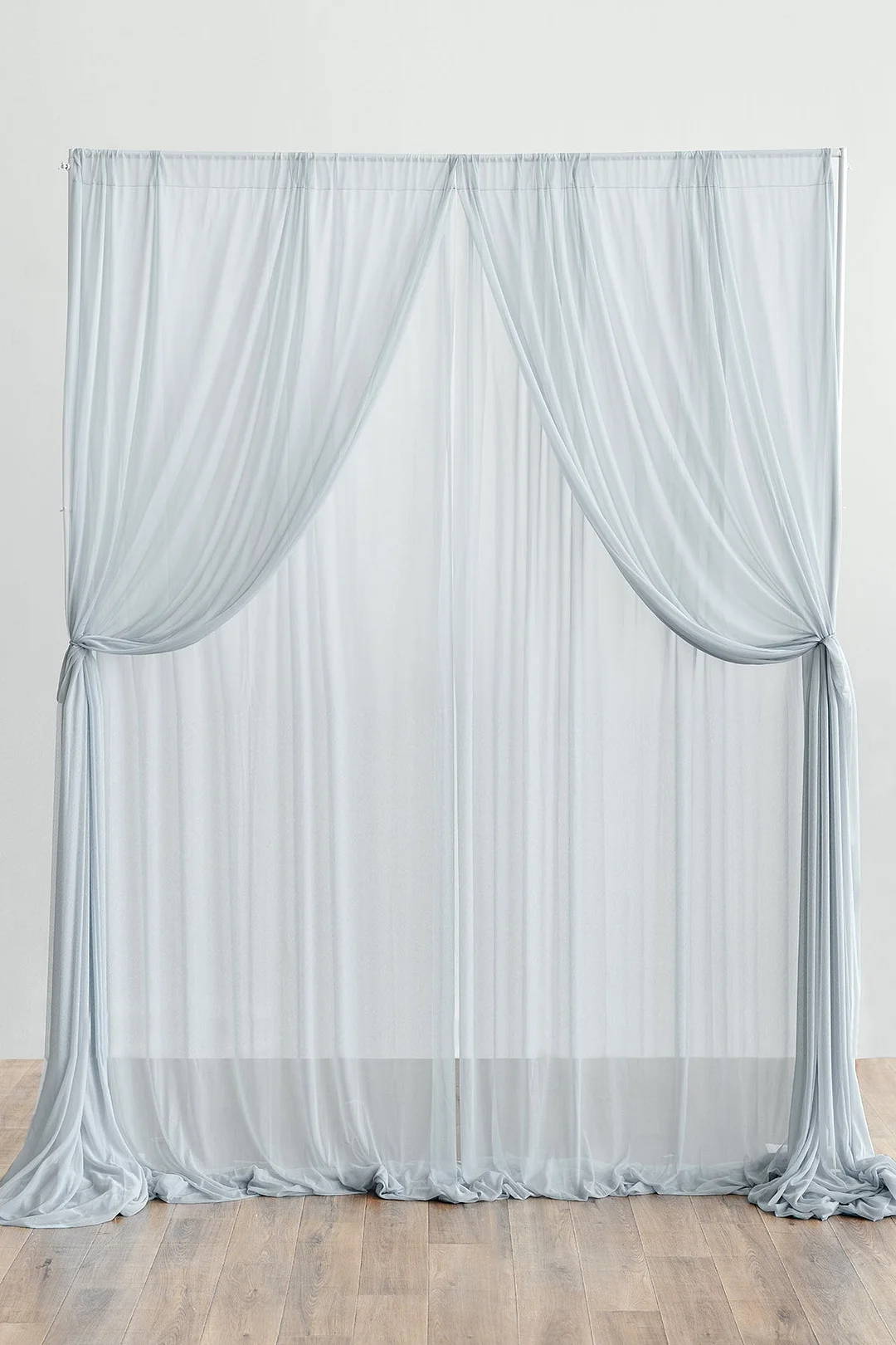 2-Layer Wedding Backdrop Curtains 59" x 10ft (Set of 2) - 8 Colors
