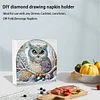 Diamond Painting Acrylic Owl Paper Towel Storage Rack Decor