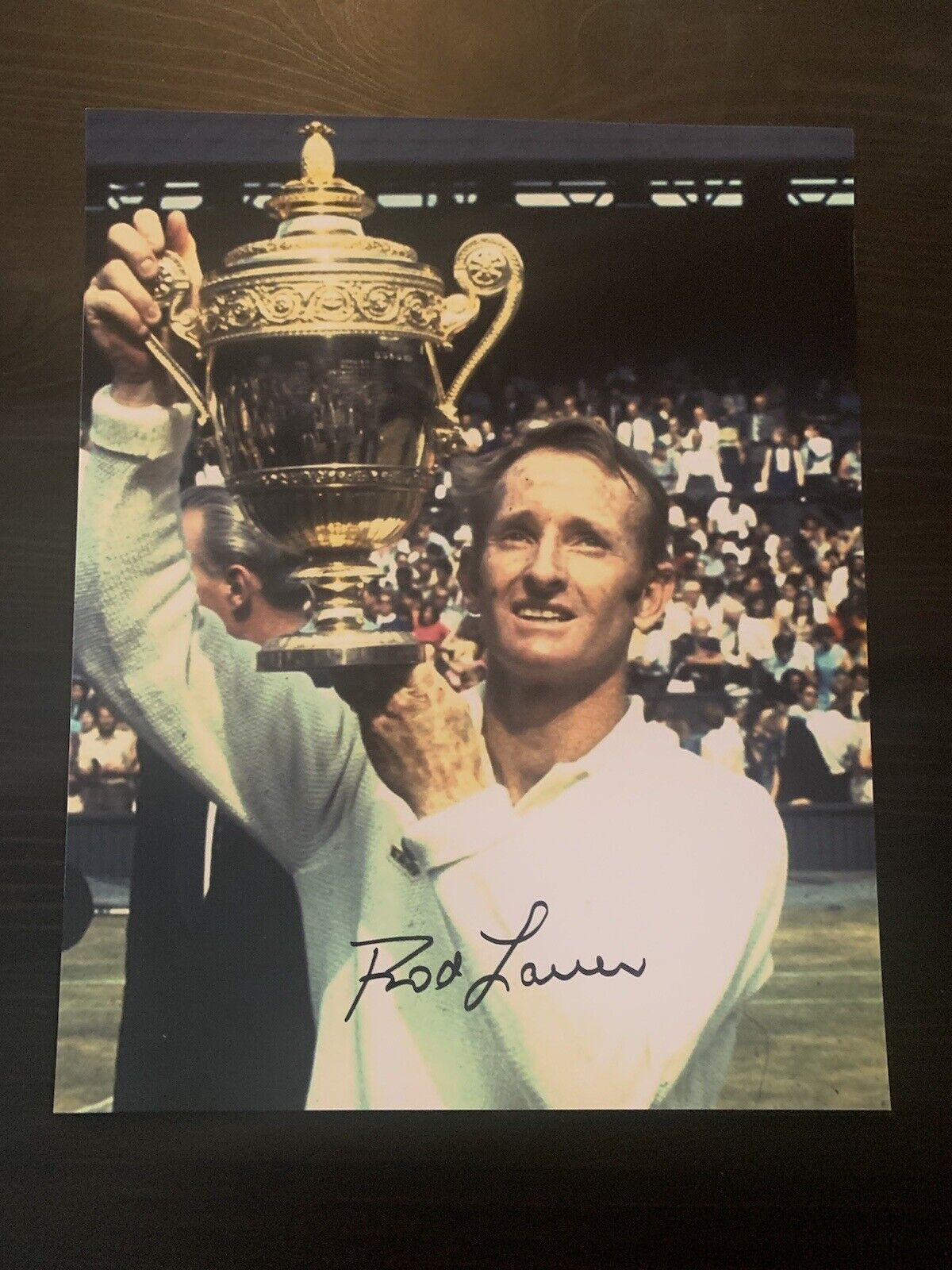 ROD LAVER SIGNED AUTOGRAPHED 8x10 Photo Poster painting WIMBLEDON LEGEND TENNIS HALL OF FAME