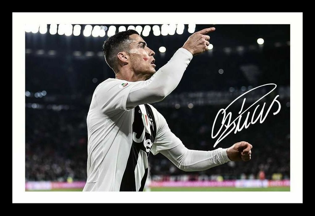 Cristiano Ronaldo - Juventus Autograph Signed & Framed Photo Poster painting 3