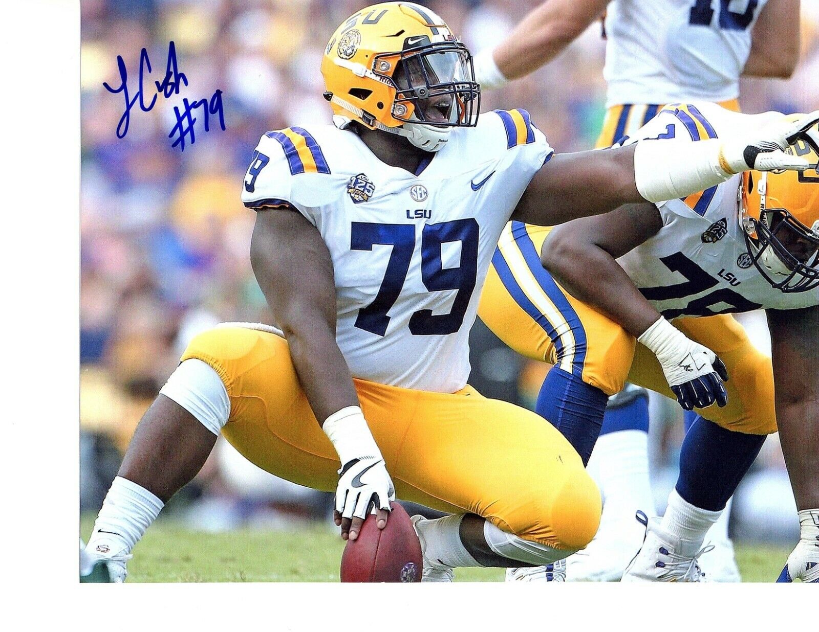 Lloyd Cushenberry LSU signed autographed 8x10 football Photo Poster painting National Champs g