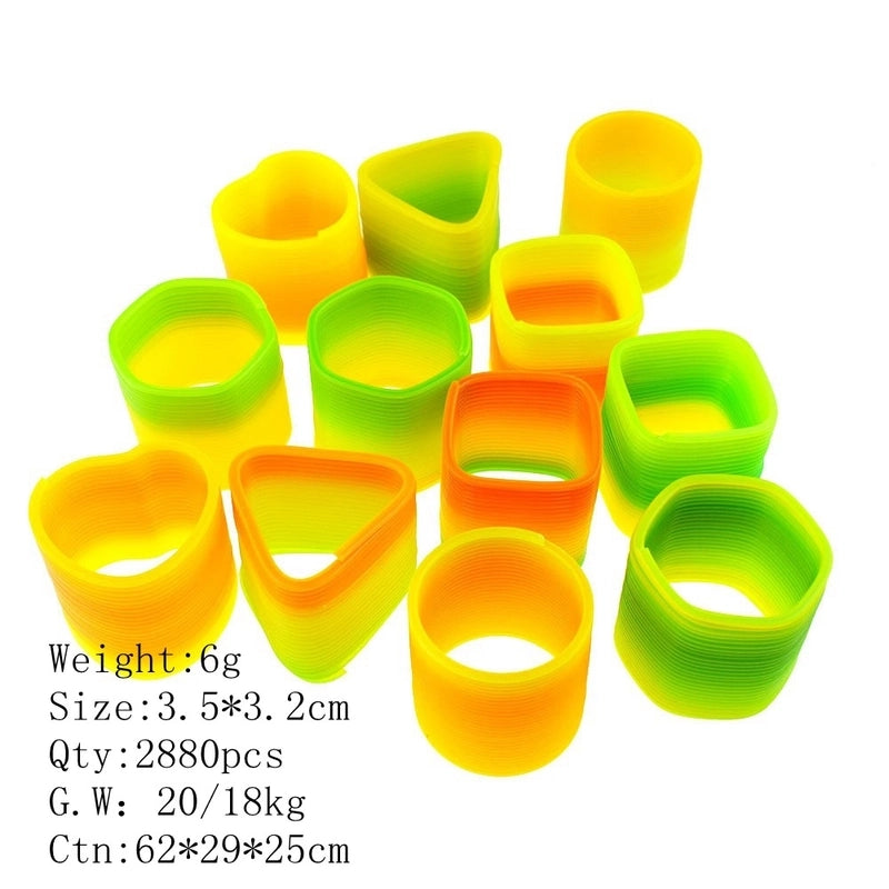 12 Pieces Cute 3. 5cm Children’s Colorful Spring Coil Little White Rabbit Rainbow Elastic Force Circle Toy