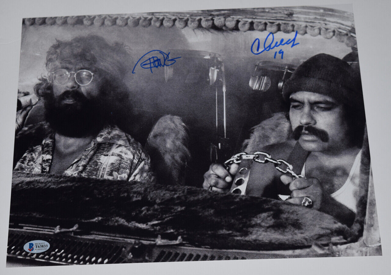 Cheech Marin & Tommy Chong Signed Autograph 11x14 Photo Poster painting Up In Smoke Beckett COA