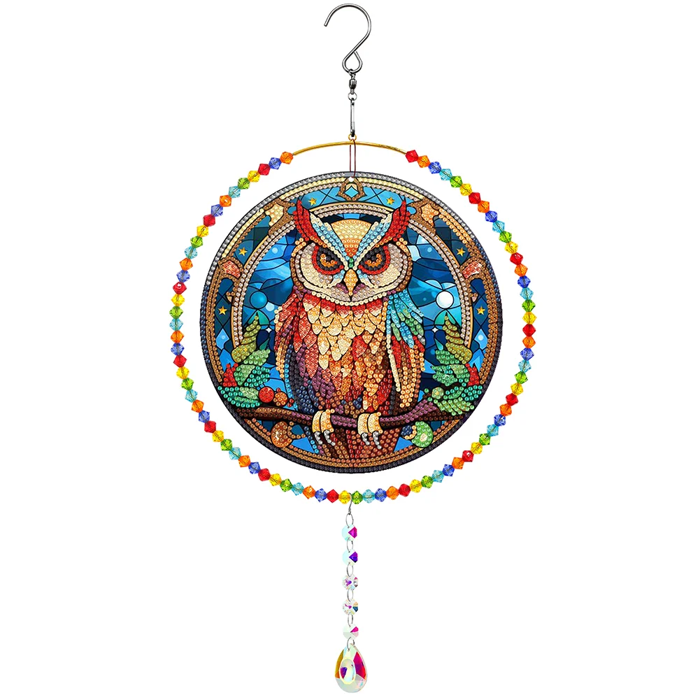 DIY Owl Suncatcher Diamond Painting Hanging Pendant Crystal Painting Ornament