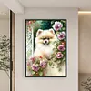 Flowers Pomeranian-11CT Counted Cross Stitch 40*60cm/15.75*23.62in(Big Size)
