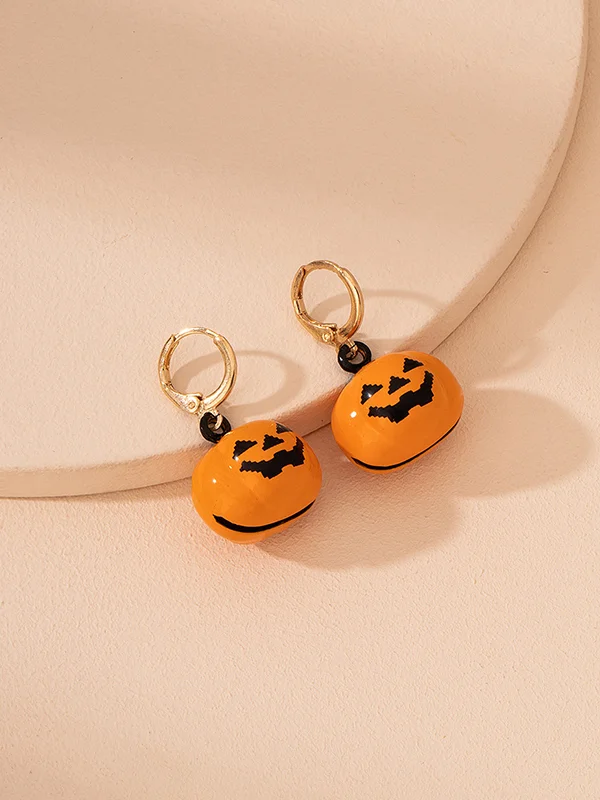 Skull Bat Pumpkin 3D Earrings - yankia