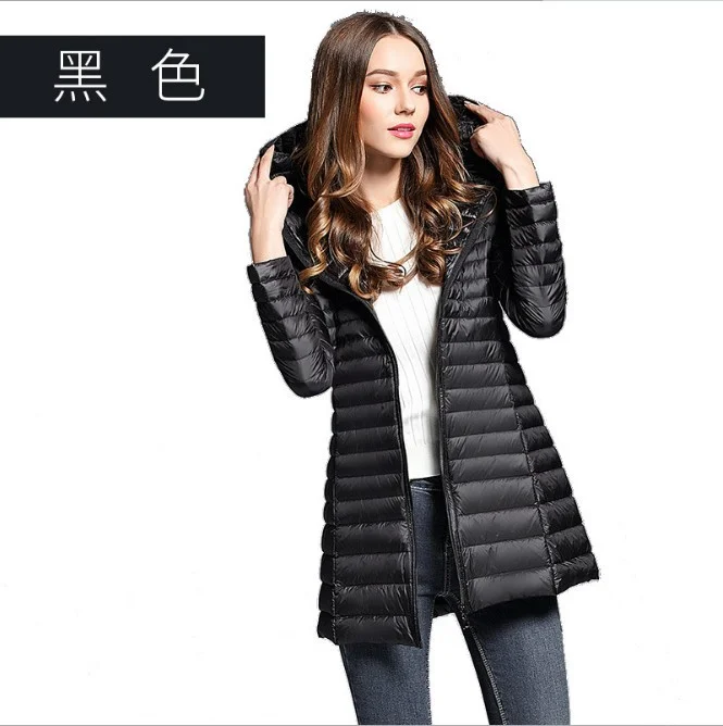 Woherb 2024 New Autumn And Winter Light Down Jacket Female Long Plus Size Hood Slim Plus Plus Size Coat-Outfit Ideas