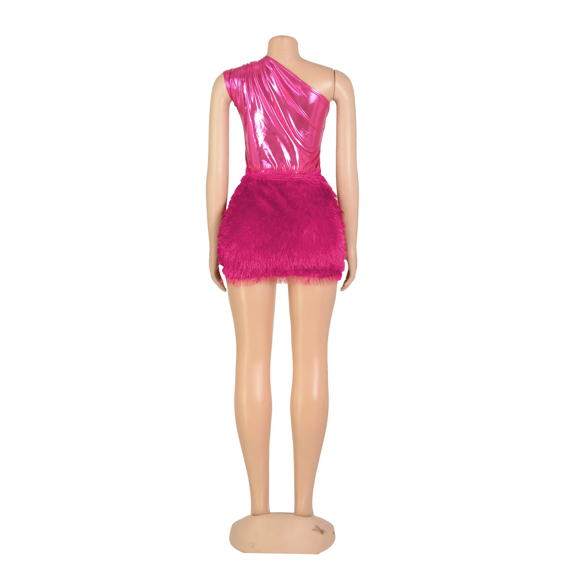 Women Clothing Skirt Set Jumpsuit Glossy Sexy Skirt Two Piece Set