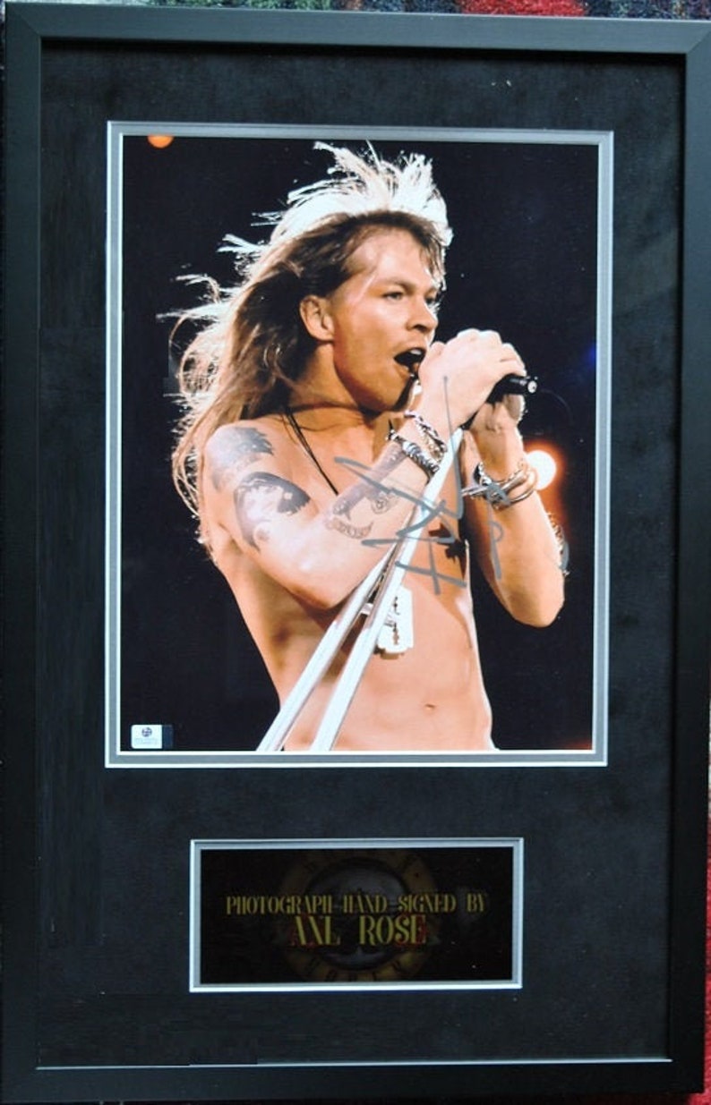 AXL ROSE Guns n Roses Signed Framed & Matted 15.75x 24 wcoa