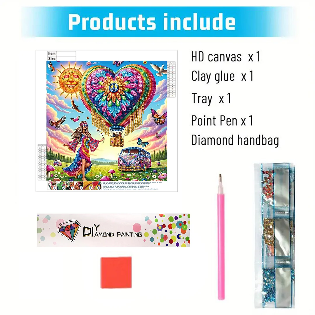 Diamond Painting - Partial Special Shaped Drill - Love and Peace(Canvas|30x30cm)