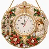 Acrylic Special Shape Xmas Pray Diamond Pearl Painting Clock Handicraft Hanging Kit