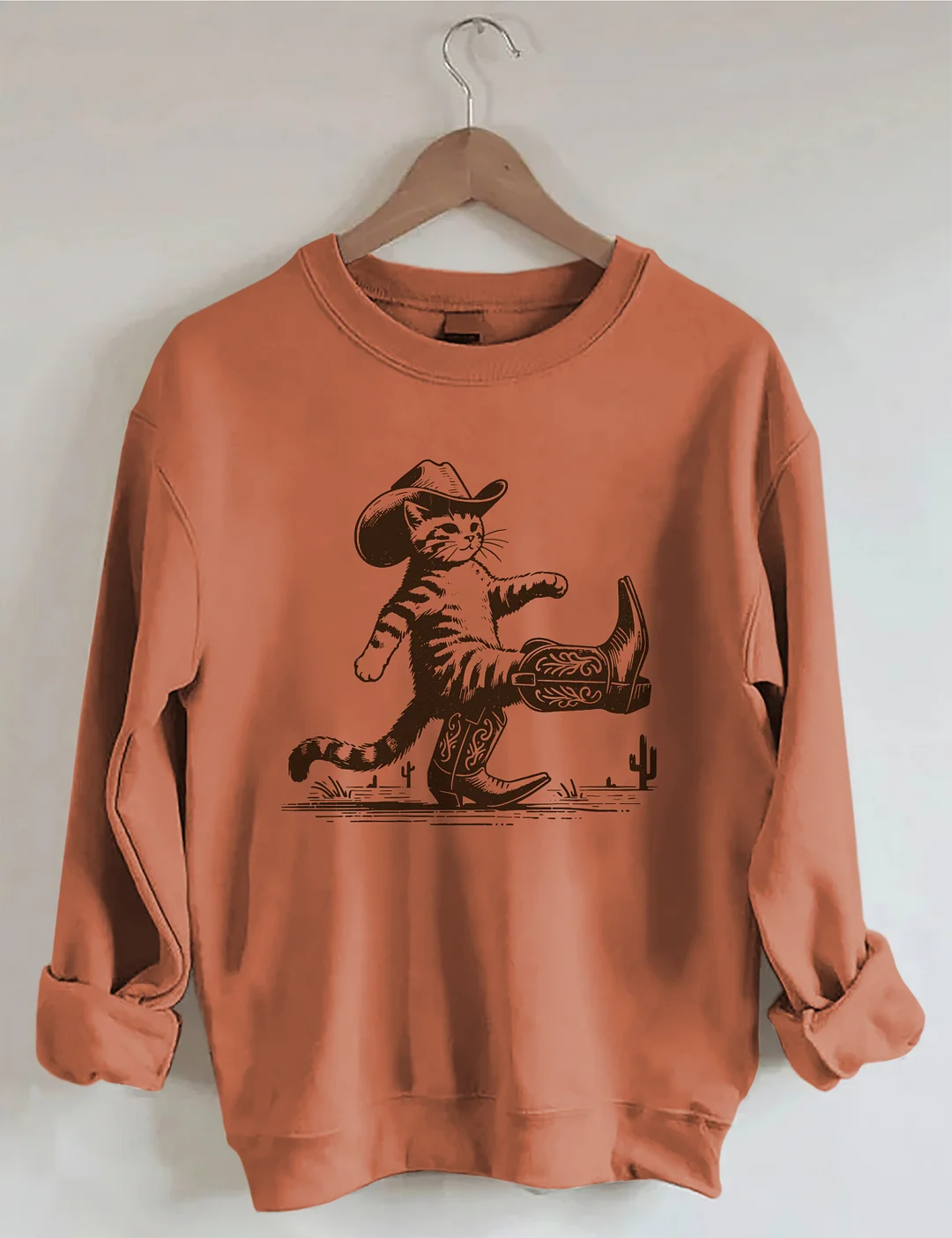 Funny Western Cowboy Cat Sweatshirt