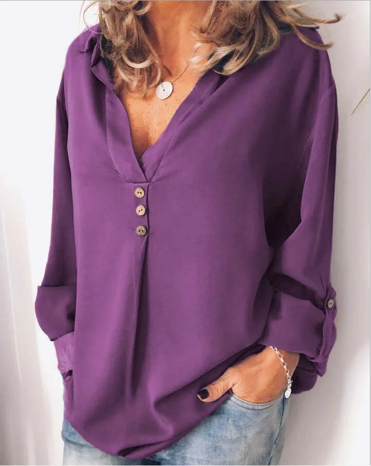Solid Color Long Sleeve T Shirt