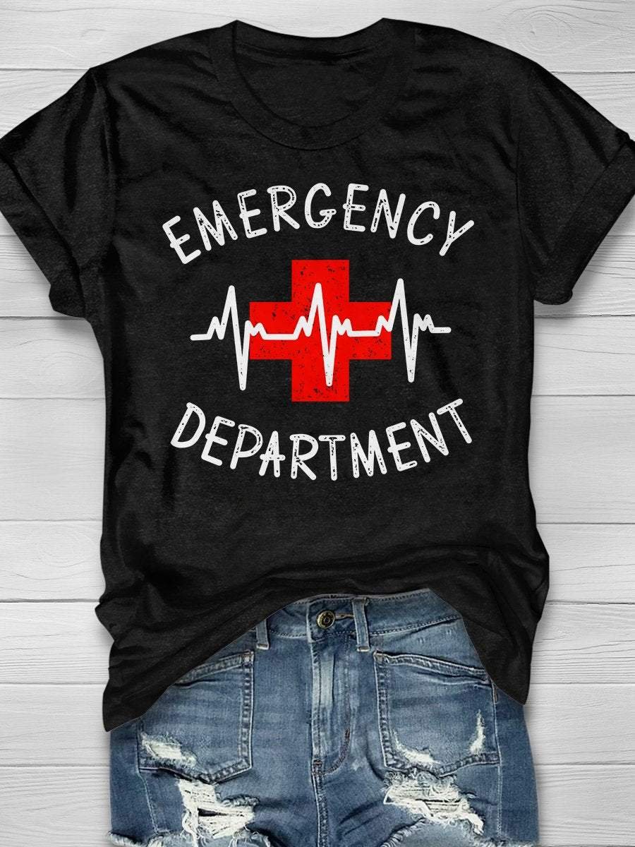 Emergency Department Nurse Print Short Sleeve T-shirt