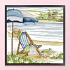 >SALE<Embroidery Eco-cotton Thread 14CT Printed Leisure Time Cross Stitch 33x33cm
