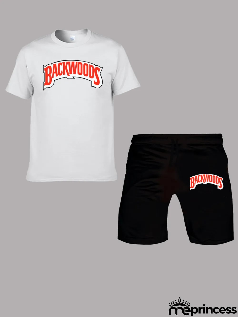 Plus Size summer backwoods print t-shirt set Casual sleeve shorts two-piece set