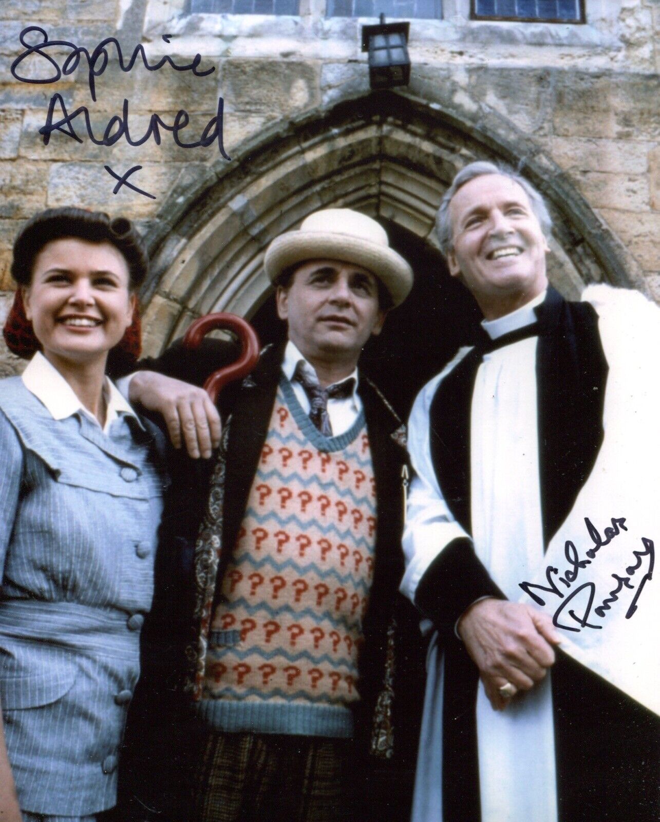 Doctor Who Curse of Fenric Photo Poster painting signed by Sophie Aldred & Nicholas Parsons