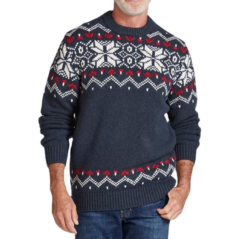 Casual Crew Neck Winter Fall Pullover Sweaters for Men-VESSFUL